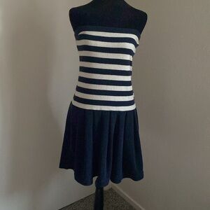 Juicy Couture Navy and White Strapless Dress